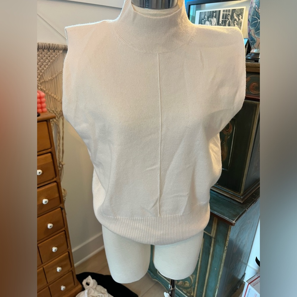 Banana republic cashmere sleeveless mock neck top